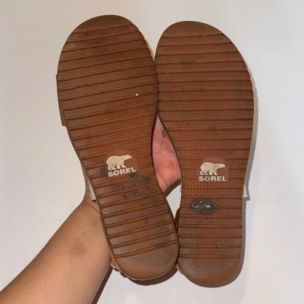 Sorel Tan and Cream Sandals